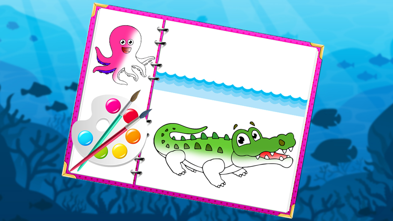 Sea Creatures Coloring Book gameplay screenshot